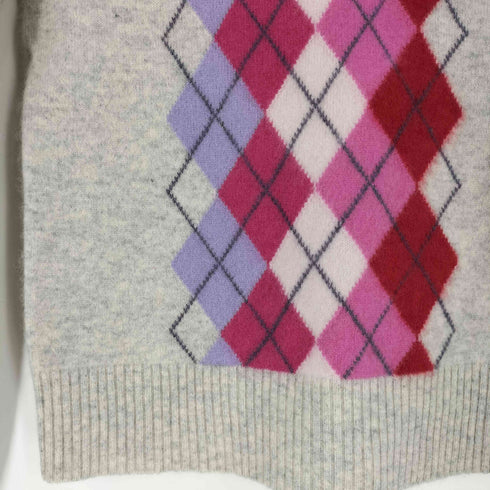 エクスプレス EXPRESS 100% CASHMERE アーガイル タートルネック ニット レディース import:S