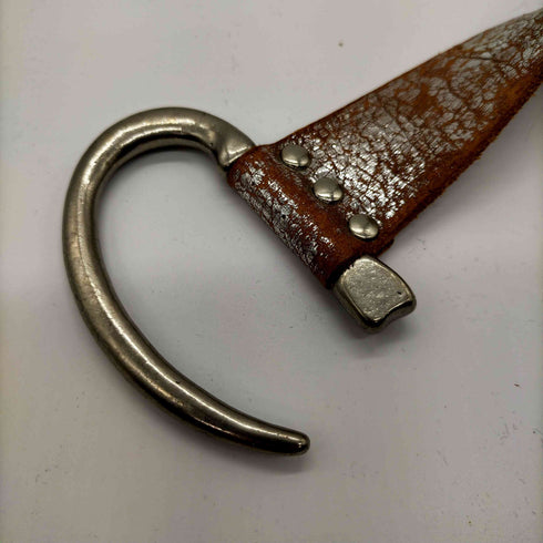 HAND MADE 本革 レザー 牙 バックル ベルト メンズ