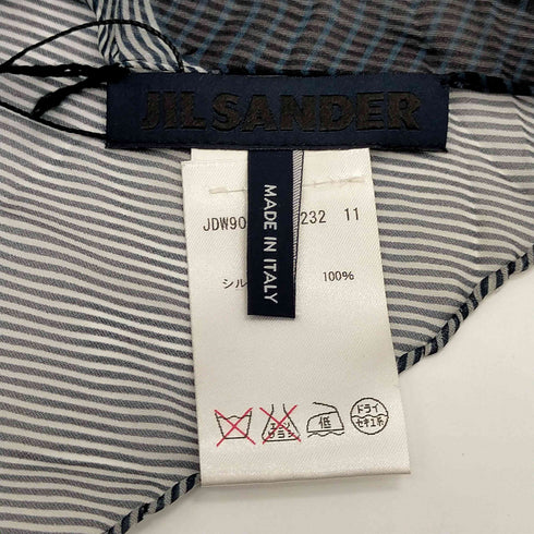 ジルサンダー JIL SANDER 絹 シルク ストライプ スカーフ ハンカチ レディース