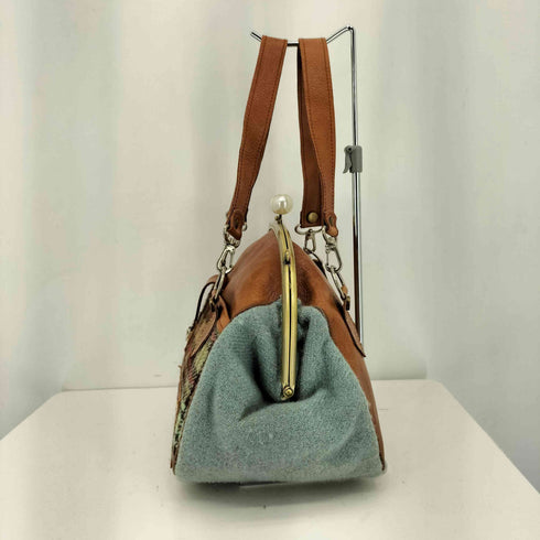 ハリスツイード Harris Tweed チェック柄 がま口 ハンドバッグ レディース