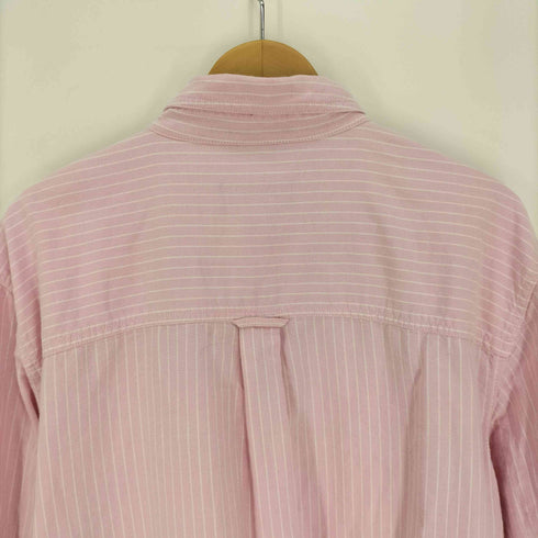 チャップス CHAPS 00S ロゴ刺繍 ストライプ B.D. L/S コットン シャツ メンズ import:XL