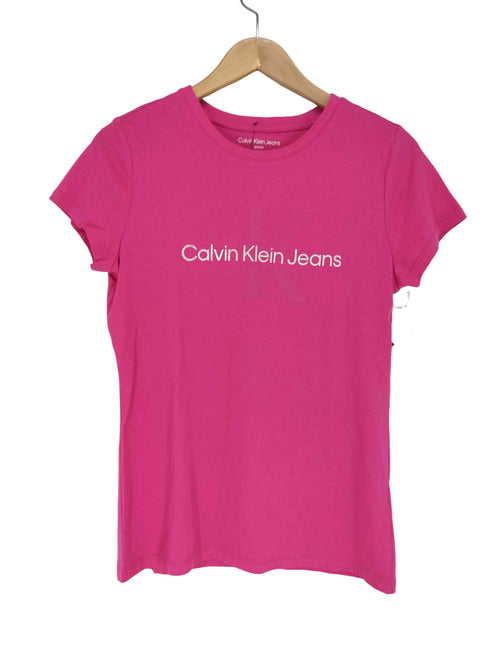 カルバンクラインジーンズ Calvin Klein Jeans フロントプリントクルーネックTシャツ レディース import:S
