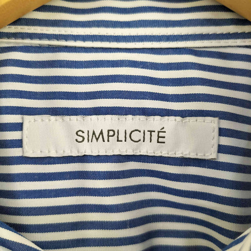 シンプリシテェ SIMPLICITE Ⅼ/S 無地ストライプシャツ レディース FREE