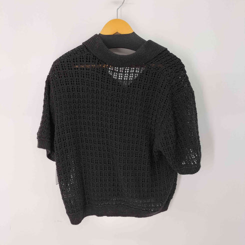 ザラ ZARA 透かし編みニットポロシャツ メンズ import:M
