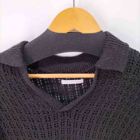 ザラ ZARA 透かし編みニットポロシャツ メンズ import:M