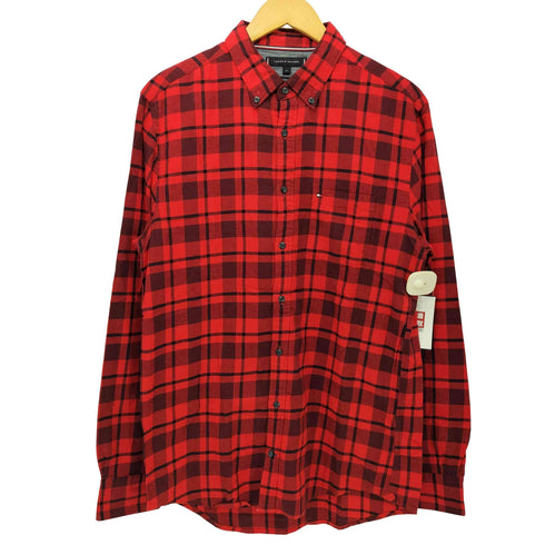 トミーヒルフィガー TOMMY HILFIGER REGULAR FIT ロゴ刺繍 ボタンダウン L/S チェックシャツ メンズ import:M