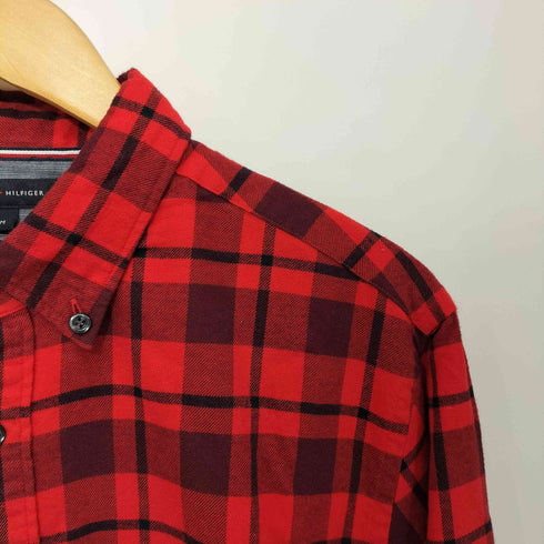トミーヒルフィガー TOMMY HILFIGER REGULAR FIT ロゴ刺繍 ボタンダウン L/S チェックシャツ メンズ import:M