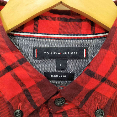 トミーヒルフィガー TOMMY HILFIGER REGULAR FIT ロゴ刺繍 ボタンダウン L/S チェックシャツ メンズ import:M