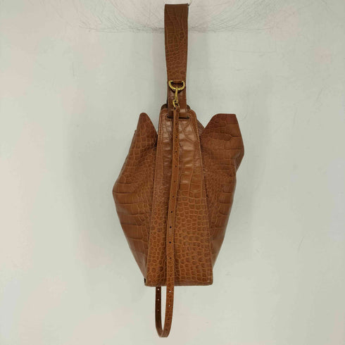 バレンシアガ BALENCIAGA Extra Supple Calfskin Crocodile Embossed Small Tool 2.0 North-South Tote Camel レディース