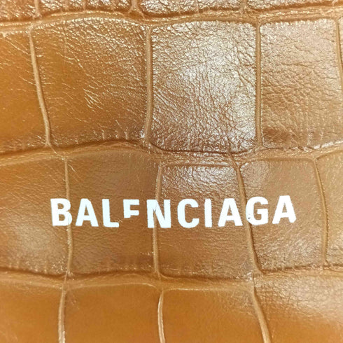 バレンシアガ BALENCIAGA Extra Supple Calfskin Crocodile Embossed Small Tool 2.0 North-South Tote Camel レディース