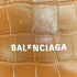 バレンシアガ BALENCIAGA Extra Supple Calfskin Crocodile Embossed Small Tool 2.0 North-South Tote Camel レディース
