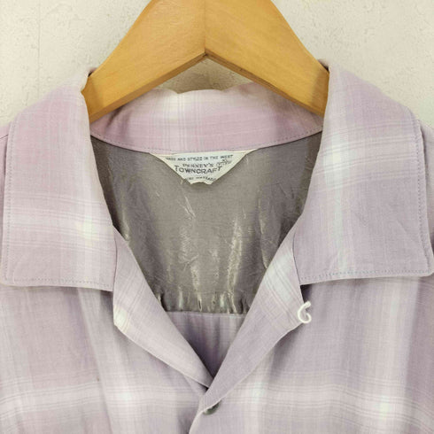ペニーズタウンクラフト PENNEYS TOWNCRAFT 60S 船タグ オンブレチェック レーヨン オープンカラーシャツ メンズ import:XL