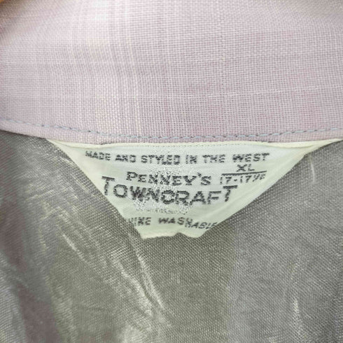 ペニーズタウンクラフト PENNEYS TOWNCRAFT 60S 船タグ オンブレチェック レーヨン オープンカラーシャツ メンズ import:XL