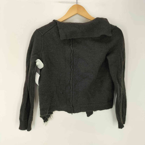 ワイズ Ys 03AW LAINE WOOL 羊毛 インサイドアウト ボタンレス カーブ デザイン ウール カーディガン レディース JPN:3