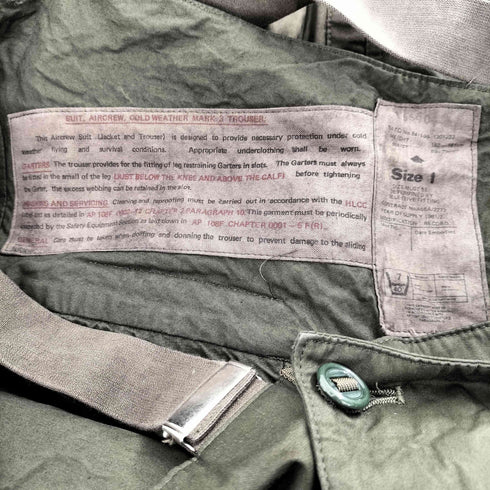ブリティッシュアーミー BRITISH ARMY 80S 81年2月製 UK RAF MK Aircrew COLD WEATHER MARK 3 TROUSER イギリス空軍 ロイヤルエアフォース 防寒用 トラウザー フライト パラトルーパー パンツ メンズ 1