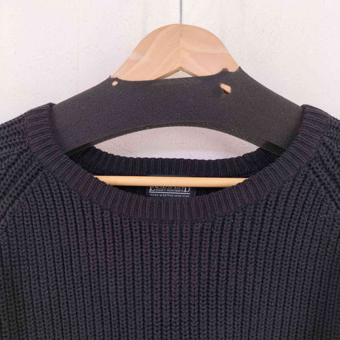 ランズエンド LANDS END 90S リブ編み クルーネック コットン ニット メンズ import:L
