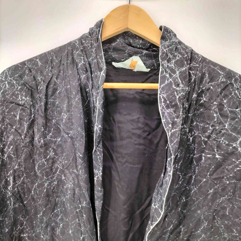 Quon Fashion 三角タグ JAPAN vintage 総柄 ノーカラー ガウン コート メンズ