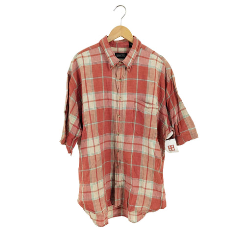 ランズエンド LANDS END 90S チェック柄 ボタンダウン 半袖 シャツ メンズ import:XL