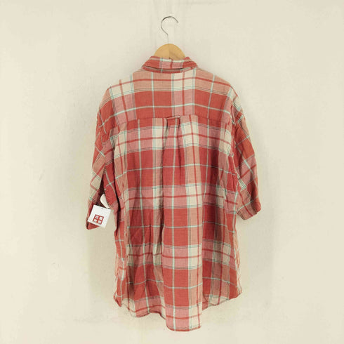 ランズエンド LANDS END 90S チェック柄 ボタンダウン 半袖 シャツ メンズ import:XL