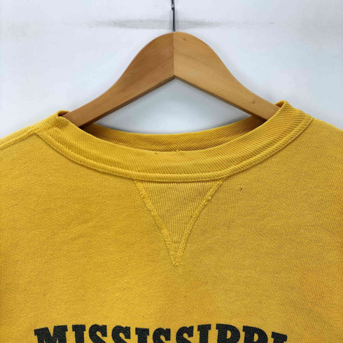 50S MISSISSIPPI COLLEGE BASKETBALL 前Vガゼット 4本針縫製 ロングリブ ボロ 襤褸 カレッジ プリント スウェット メンズ
