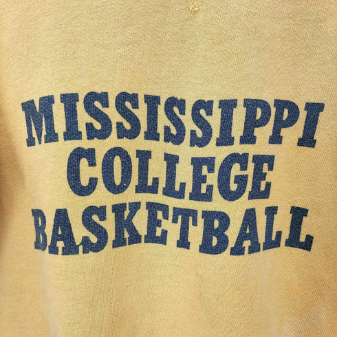 50S MISSISSIPPI COLLEGE BASKETBALL 前Vガゼット 4本針縫製 ロングリブ ボロ 襤褸 カレッジ プリント スウェット メンズ