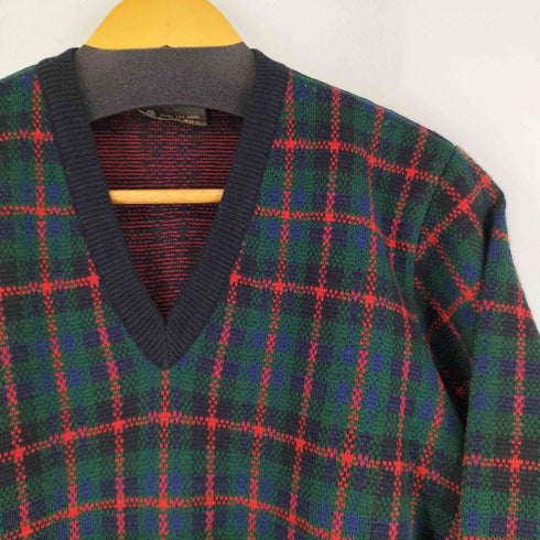 ANSETT MADE IN Australia チェック Vネック ウールニット メンズ 14