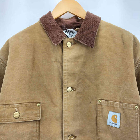 カーハート Carhartt 96年 3月製造 襟コーデュロイ ダック地 裏地ブランケットミシガンチョアコート メンズ 46 TAIL