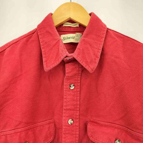 セントジョンズベイ STJOHNS BAY 90s USA製 フラップポケット ヘビーネル 長袖シャツ メンズ L-TALL