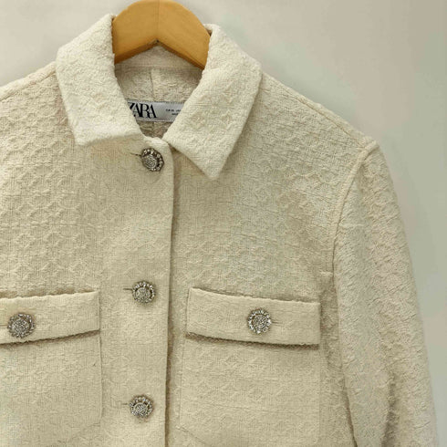 ザラ ZARA ビジュー ツイード ジャケット レディース import:XS