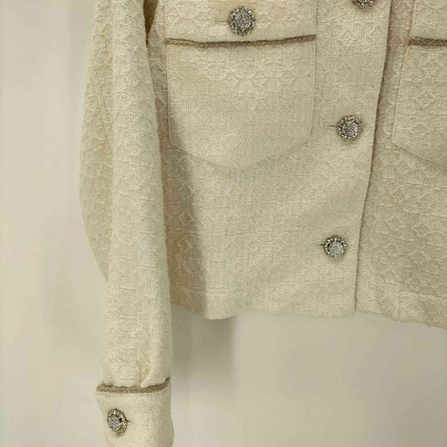 ザラ ZARA ビジュー ツイード ジャケット レディース import:XS