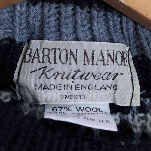 barton manor 英国製 クルーネック3Dニット メンズ import:L
