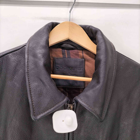 ドッカーズ DOCKERS 90S 革パッチタグ 裏地チェック リアルレザー スウィングトップ ブルゾン メンズ