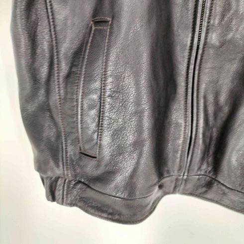 ドッカーズ DOCKERS 90S 革パッチタグ 裏地チェック リアルレザー スウィングトップ ブルゾン メンズ
