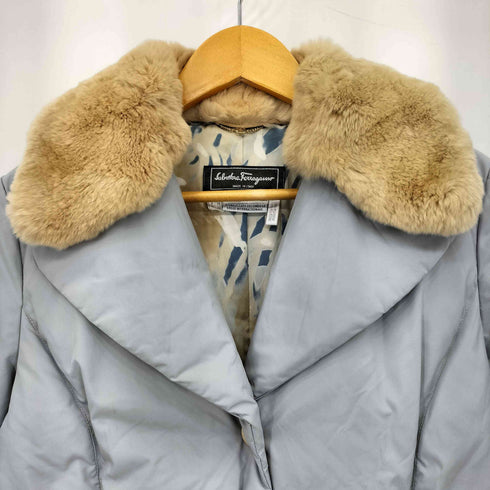 サルヴァトーレフェラガモ Salvatore Ferragamo ファーカラー クロップド中綿 パファージャケット Y2K レディース 40