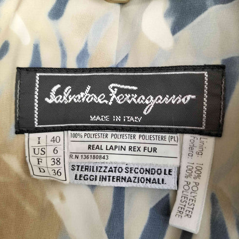サルヴァトーレフェラガモ Salvatore Ferragamo ファーカラー クロップド中綿 パファージャケット Y2K レディース 40