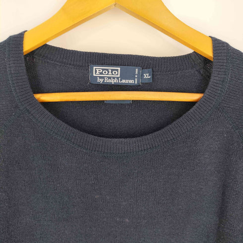 ポロバイラルフローレン Polo by RALPH LAUREN 90S スモールポニー刺繍 ローゲージ コットンクルーネックニット メンズ import:XL