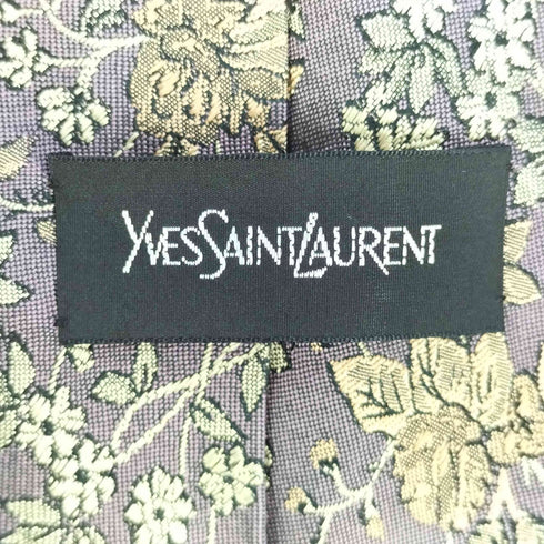 イヴサンローラン Yves Saint Laurent フラワー刺繍 シルク ネクタイ メンズ