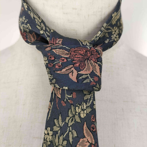 イヴサンローラン Yves Saint Laurent フラワー刺繍 シルク ネクタイ メンズ