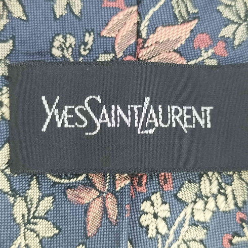 イヴサンローラン Yves Saint Laurent フラワー刺繍 シルク ネクタイ メンズ