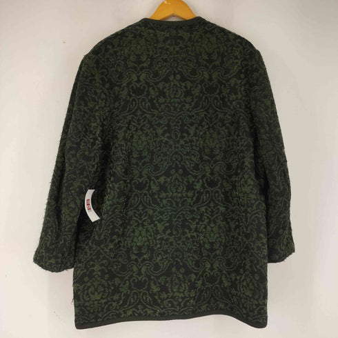 STEINBOCK 総柄 ウール ノーカラーコート レディース
