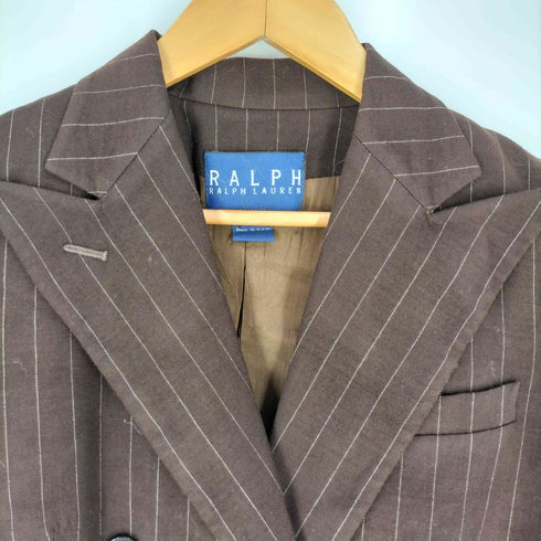 ラルフローレン RALPH LAUREN 大文字タグ USA製 ノッチドラペル ストライプ テーラードジャケット レディース US:6