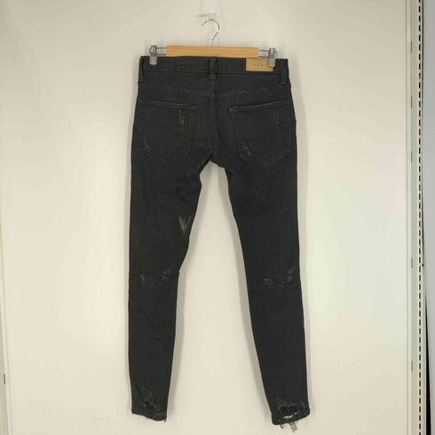 ミニマル mnml クラッシュ加工 ブラックスキニーデニム メンズ 28inch