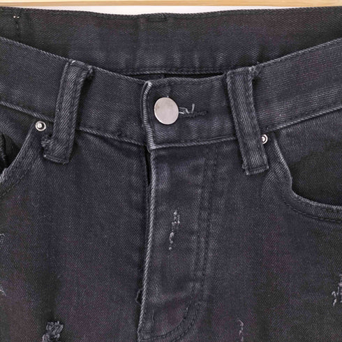 ミニマル mnml クラッシュ加工 ブラックスキニーデニム メンズ 28inch