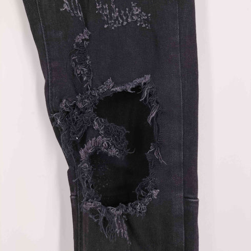 ミニマル mnml クラッシュ加工 ブラックスキニーデニム メンズ 28inch