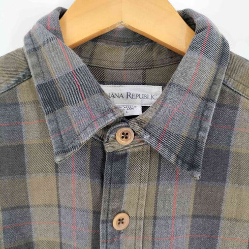 バナナリパブリック BANANA REPUBLIC 00S チェックヘビーネルシャツ メンズ import:L