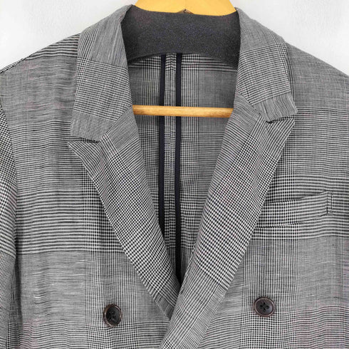 ビームスボーイ BEAMS BOY リネン チェックロングダブルジャケット レディース JPN:1