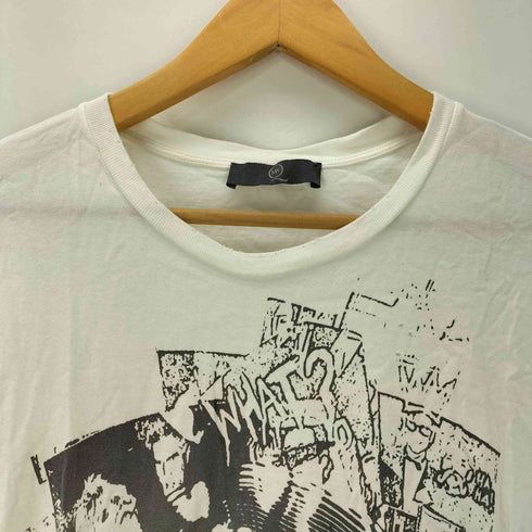 マックキューバイ アレキサンダーマックイーン McQ Alexander McQueen ダメージ加工 フロントプリント クルーネックTシャツ メンズ import:XS