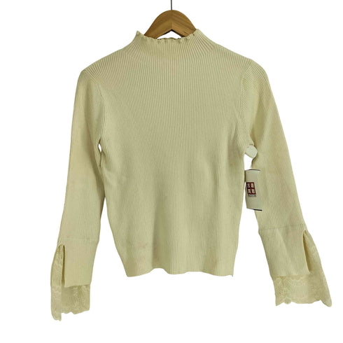 ナチュラルクチュール natural couture 23AW 前後2WAY袖口レースリブニット レディース FREE