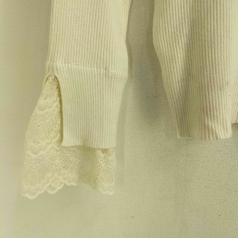 ナチュラルクチュール natural couture 23AW 前後2WAY袖口レースリブニット レディース FREE