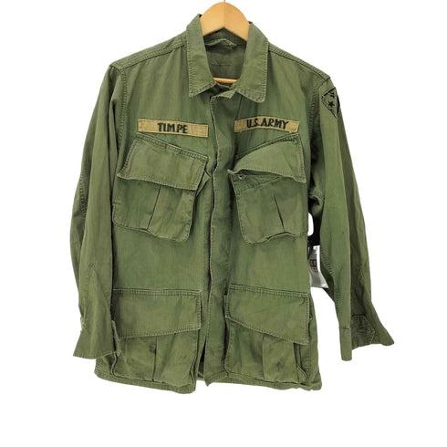 ユーエスアーミー U.S. ARMY 60S ARMY SHADE I07 3rd コットン ポプリン ノンリップ ジャングルファティーグ ミリタリー ジャケット 1967年製 メンズ